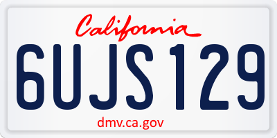 CA license plate 6UJS129