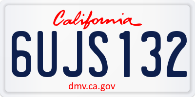 CA license plate 6UJS132