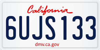 CA license plate 6UJS133