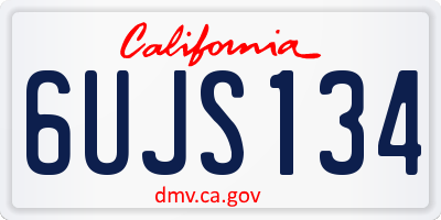 CA license plate 6UJS134