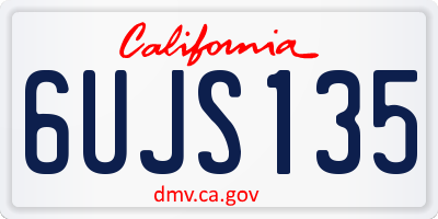 CA license plate 6UJS135
