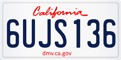 CA license plate 6UJS136