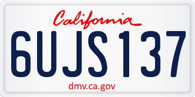 CA license plate 6UJS137