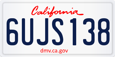 CA license plate 6UJS138