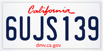 CA license plate 6UJS139
