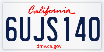 CA license plate 6UJS140