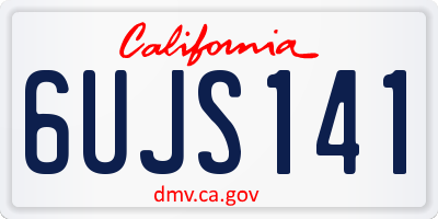 CA license plate 6UJS141