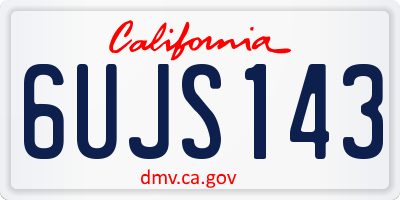 CA license plate 6UJS143