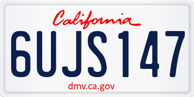 CA license plate 6UJS147