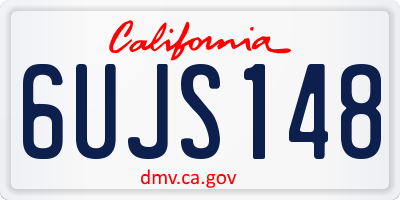 CA license plate 6UJS148