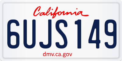 CA license plate 6UJS149