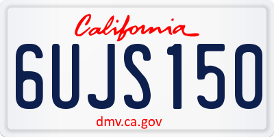 CA license plate 6UJS150
