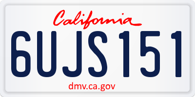CA license plate 6UJS151
