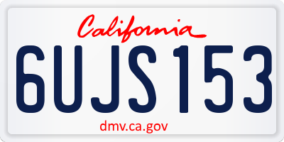 CA license plate 6UJS153