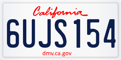 CA license plate 6UJS154