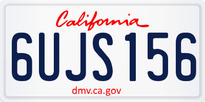 CA license plate 6UJS156