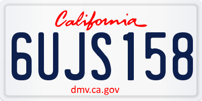 CA license plate 6UJS158