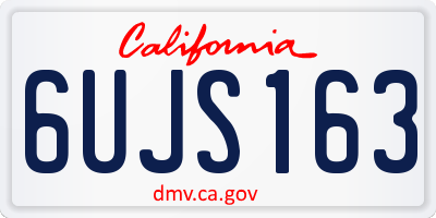 CA license plate 6UJS163