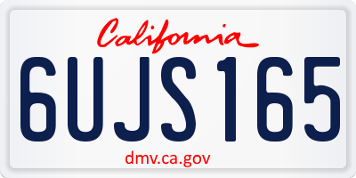 CA license plate 6UJS165