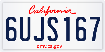 CA license plate 6UJS167