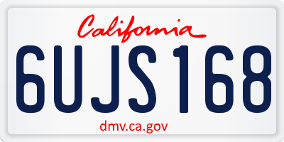 CA license plate 6UJS168