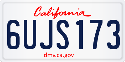 CA license plate 6UJS173