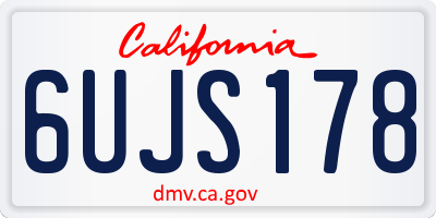 CA license plate 6UJS178