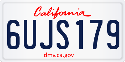 CA license plate 6UJS179