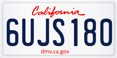 CA license plate 6UJS180