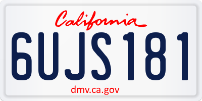 CA license plate 6UJS181