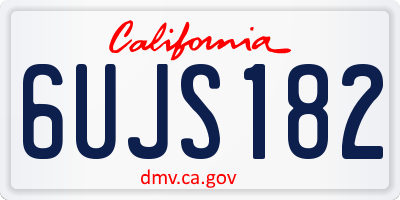 CA license plate 6UJS182