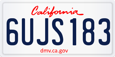 CA license plate 6UJS183