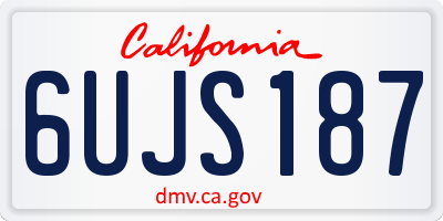 CA license plate 6UJS187