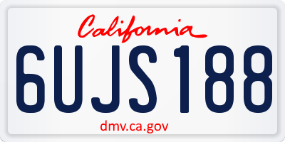 CA license plate 6UJS188