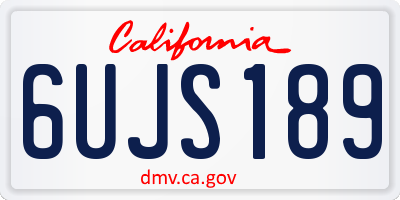 CA license plate 6UJS189
