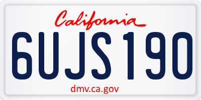 CA license plate 6UJS190