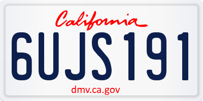 CA license plate 6UJS191
