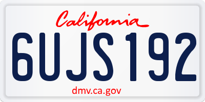 CA license plate 6UJS192