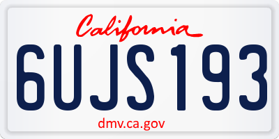 CA license plate 6UJS193