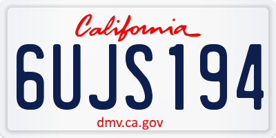 CA license plate 6UJS194