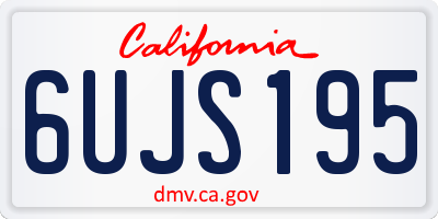 CA license plate 6UJS195