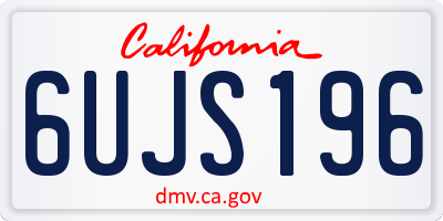 CA license plate 6UJS196