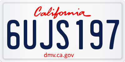 CA license plate 6UJS197