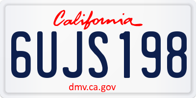 CA license plate 6UJS198