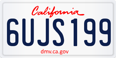 CA license plate 6UJS199