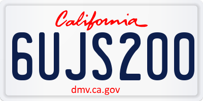 CA license plate 6UJS200