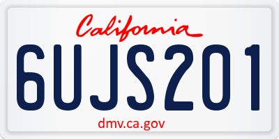 CA license plate 6UJS201