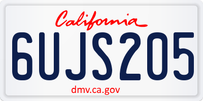 CA license plate 6UJS205