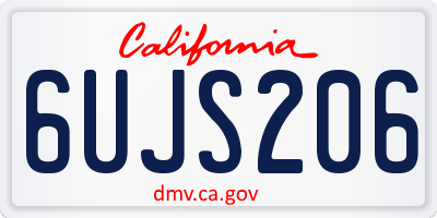 CA license plate 6UJS206