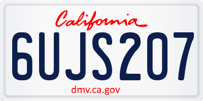 CA license plate 6UJS207